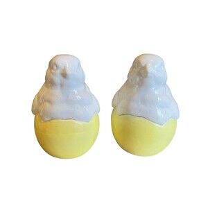 Vintage Dept 56 "Chick and Egg" Trinket Boxes, Taiwan Bone China (Set of 2)